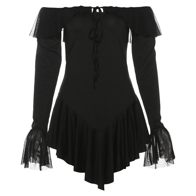 Printed Ruffled Sleeve Mini Dress