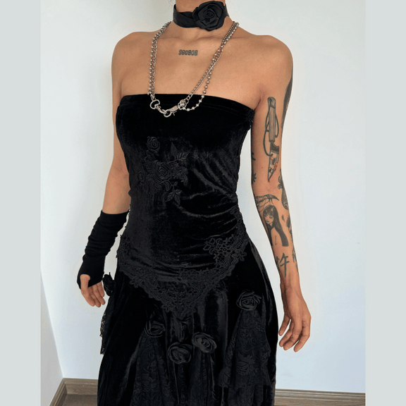 Scooch Embellished Velvet Ruched Skirt