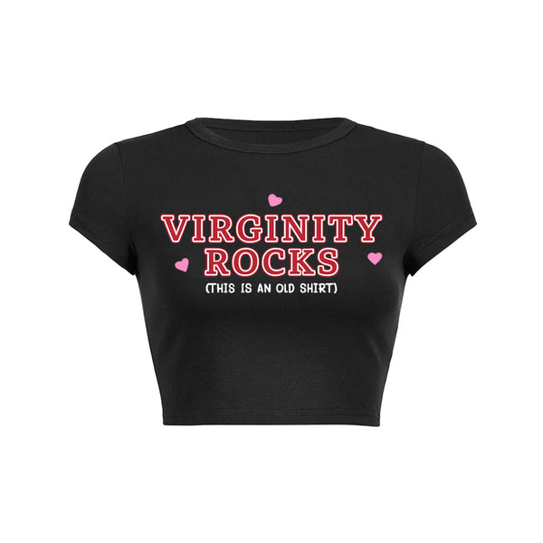 Virginity Rocks Y2K Baby Tee