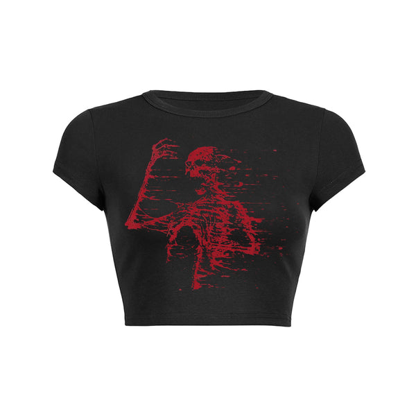 Camiseta para bebé inclinada con estampado de esqueleto 