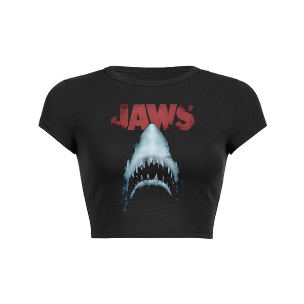 Deep Sea Predator Graphic Crop Top Baby Tee