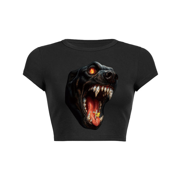 Diamond Fang Beast Crop Top Baby Tee