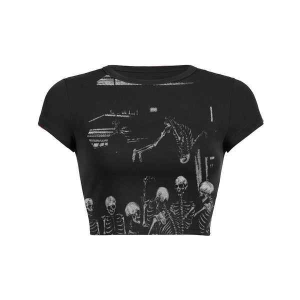 Camiseta para bebé Inclinada con estampado de equipo de esqueleto 