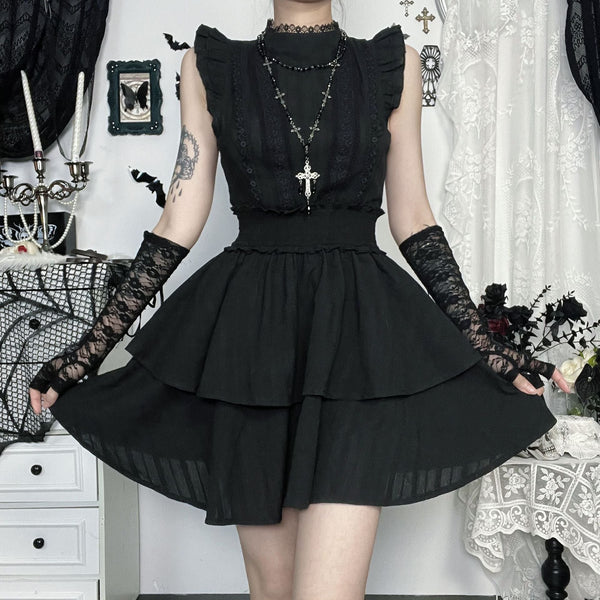 Cap sleeve ruffle smocked mini dress