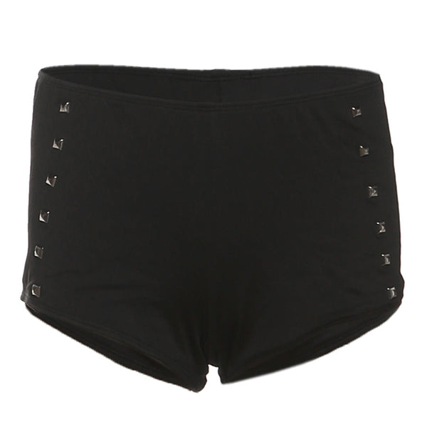 Rivet low rise ruched solid short pant