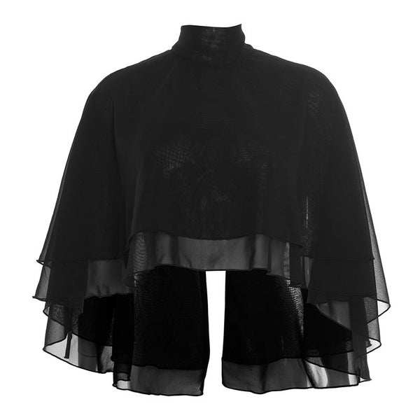 Chiffon self tie shrug top