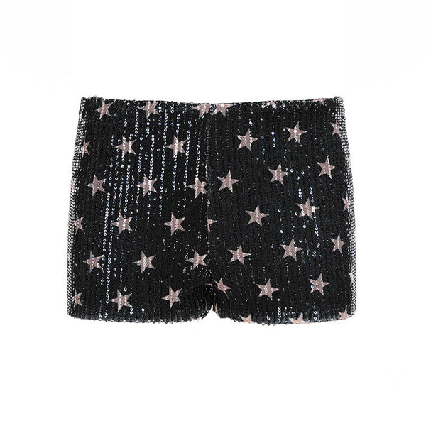 Glitter star print low rise short pant