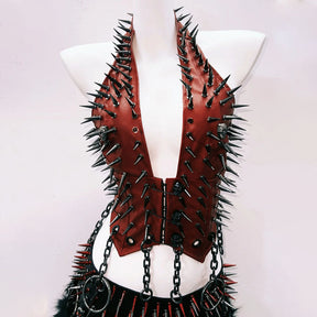 Halter o ring cross applique metal chain top main image 0