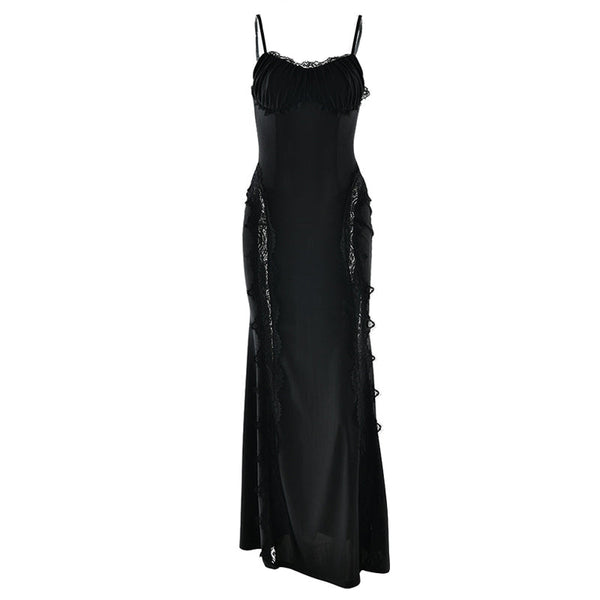Sweetheart neck beaded backless contrast cami maxi dress