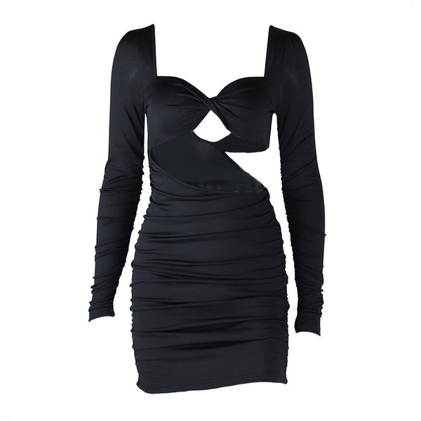 Hollow out o ring rivet applique PU leather cami top