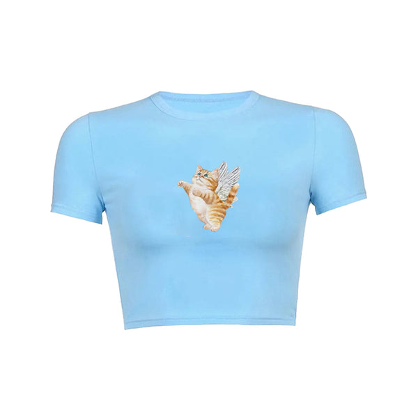 Camiseta bebe gato gatito angel 100 