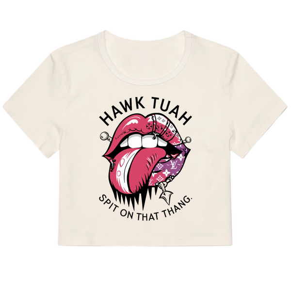 Hawk Tuah tshirt L crop top baby tee