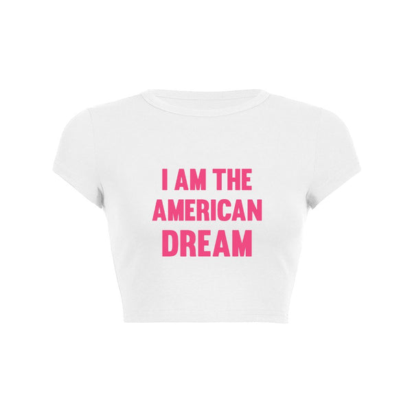 I am the american dream y2k baby tee