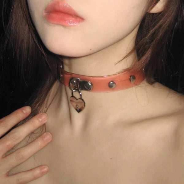 O ring adjustable pink choker necklace