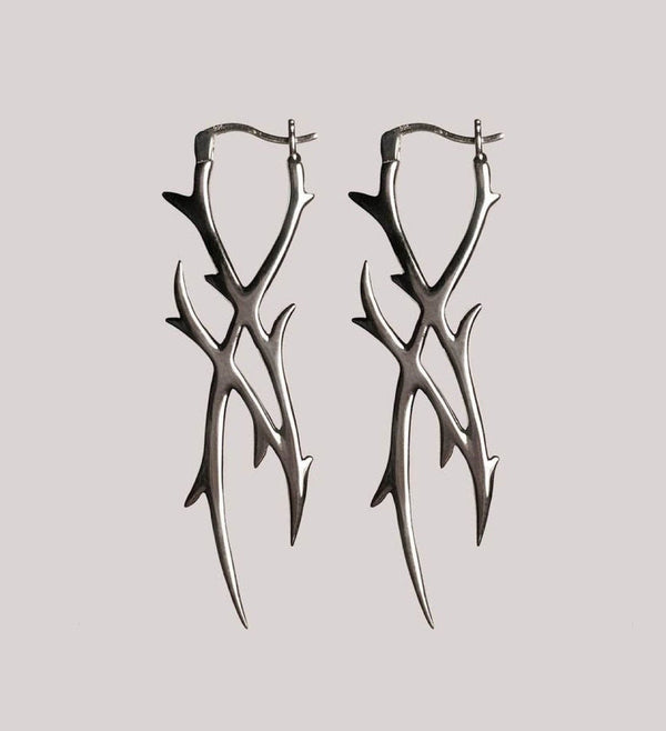 Hollow out silver solid earrings