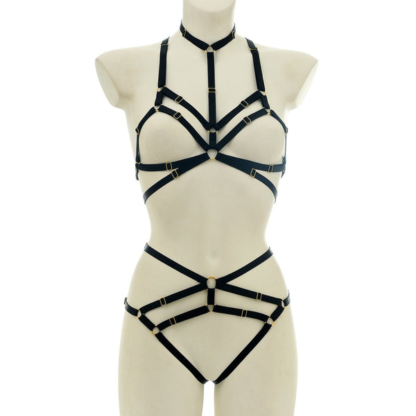 Halter hollow out solid harness set