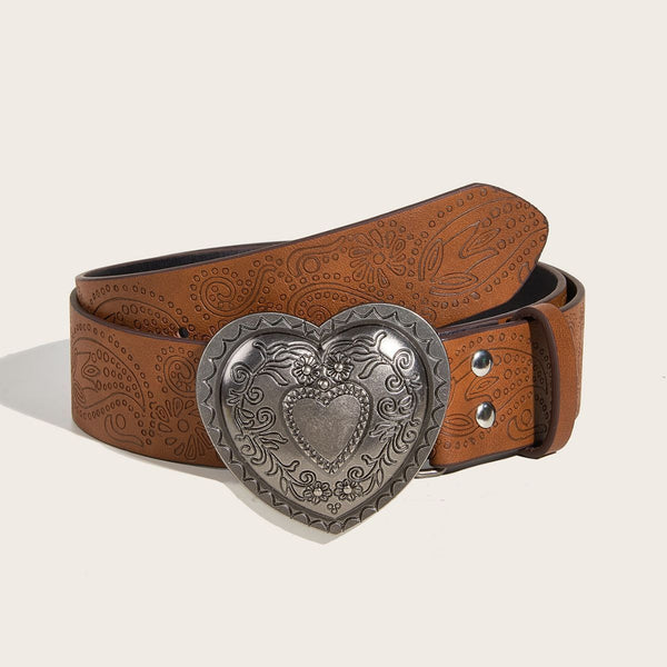 Heart print adjustable belt