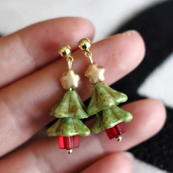 Irregular pendant christmas tree decor drop earrings