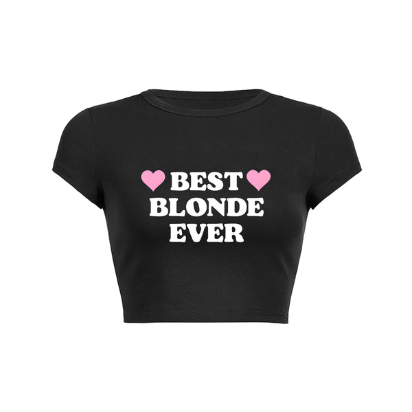 Blonde Pride Cute Heart Crop Top Baby Tee