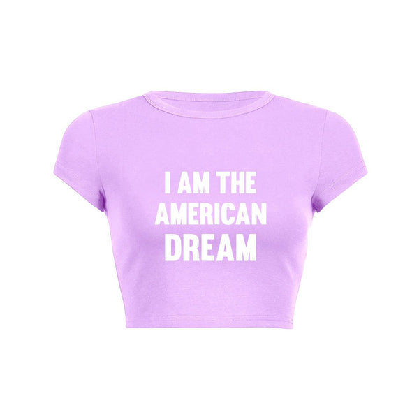 I am the american dream y2k baby tee