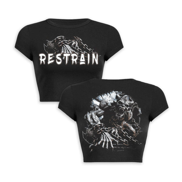 Restrained Monster Crop Top Baby Tee