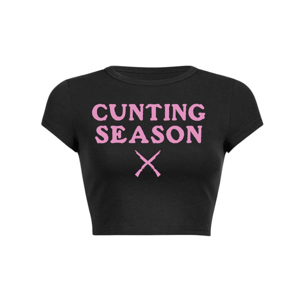 Cunting Season Y2K Baby Tee Crop Top