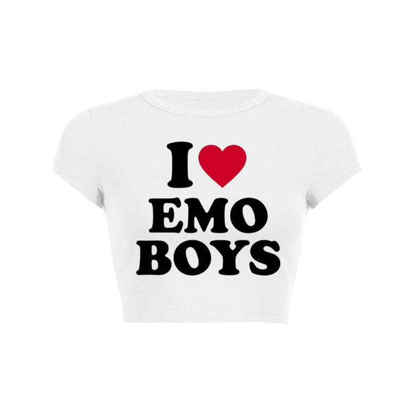 Camiseta para bebés Amo a los chicos emo Y2K 