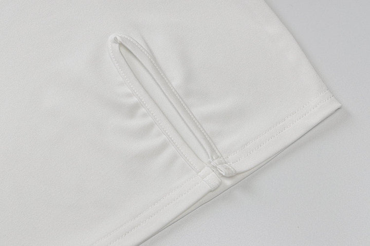 Halter backless solid slit skirt set - Halibuy