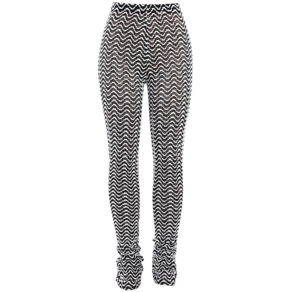 Ripple contrast textured high rise pant y2k 90s Revival Techno Fashion
