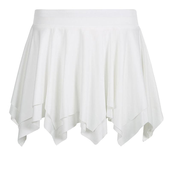 Solid ruffle ruched mini skirt y2k 90s Revival Techno Fashion